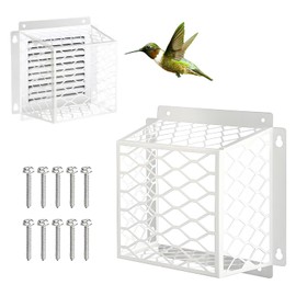 2PCS Dryer Vent Bird Guard - Metal Mesh Cover for 3"-4" Dryer Vent & Bathroom Exhaust Fan - 7"x7"x5" Ventilation Cage, Bird Proof Protector, White