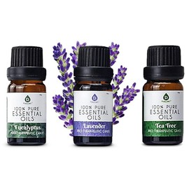 Pursonic 3 pack of 100% Pure Essential Oils (Eucalyptus, Lavender & Tea Tree)