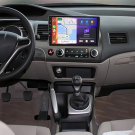 10.1" Double Din Car Radio Stereo for Honda Civic 2006 2007 2008 2009 2010 2011 with Wireless Carplay Android Auto Touch Screen Bluetooth Car Radio GPS Navigation for Honda Civic/SWC/Backup Camera