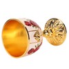 Gold Chalice 4 Inch High Zinc Alloy Retro Embossed Flower