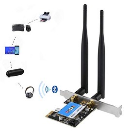2.4G / 5G Tarjeta de Red de Adaptador Bluetooth 4.0 WiFi Adaptador Inalámbrico de Banda Dual PCI Express con Velocidad hasta 433 Mbps para Computadoras de Escritorio