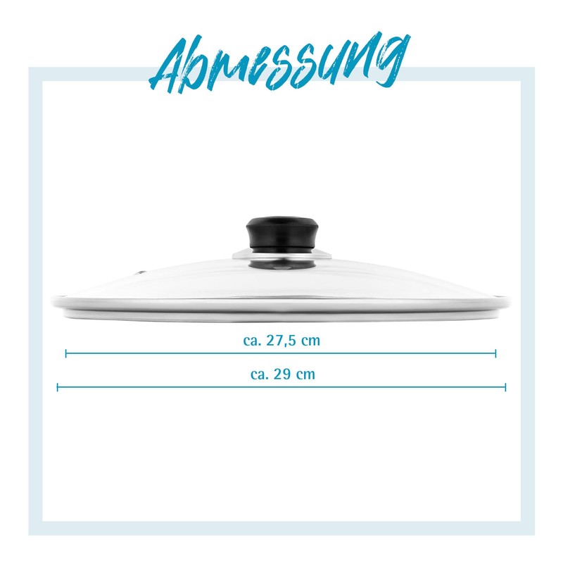 GRÄWE® Glass Lid 28 cm with Stainless Steel rim