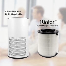 Flintar LV-H133 Replacement Filter, Compatible with LEVOIT LV-H133 Tower Air Purifier, Made in Taiwan, H13 True HEPA & High-Efficiency Carbon Filter Set, Part Number LV-H133-RF, 1-Pack