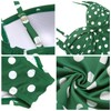 Womens Push Up Tummy Control One Piece Swimsuit/Bathing Suit(Green Polka