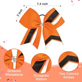 12PCS Cheer Bows Bulk Glitter Cheerleading Bows Girls Hair Bows Cheer Bows Elastic Band Ponytail Holder for Cheerleaders Teen Girls College Sports Competition