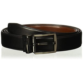 Perry Ellis Men's Big-Tall Portfolio Hi-Lo Belt, Black/Brown Reversible, 50