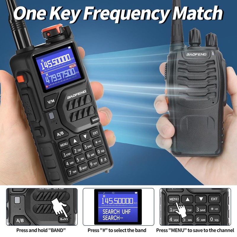 BAOFENG K5Plus Ham Radio 10W Long Range Handheld Rechargeable Walkie