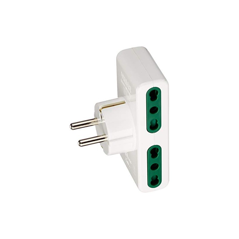 VIMAR 01166.B Power Supply Plug Schuko Piu 4 Sockets 10/16
