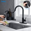 Tohlar Black Kitchen Faucets with Pull-Down Sprayer Single Handle Kitchen