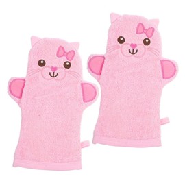 BIUDECO 2pcs Boys and Girls Bath Mitts Cartoon Body Scrub Gloves for Soft Skin-friendly Bath Supplies for Comfortable Cleaning for Home Travel Camping
