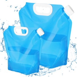 flintronic 2Pcs Collapsible Water Container, Large Capacity Foldable Water Container, Portable Carrier Water Bag Reusable, BPA-Free, for Sport, Hiking, Camping, BBQ (5L+10L)