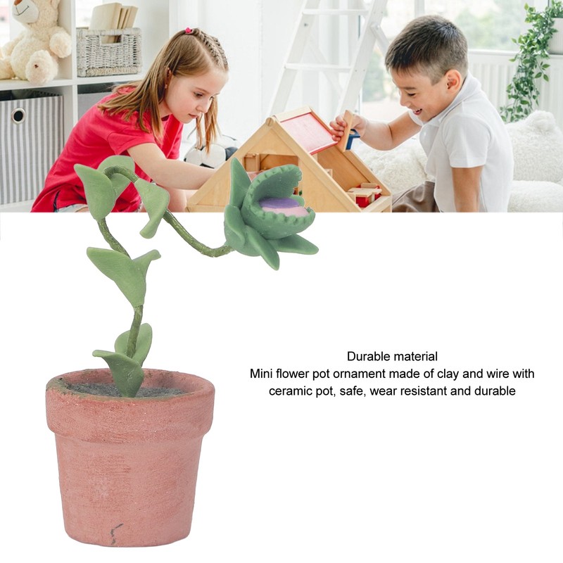 Mini Dollhouse Plant Simulation Realistic Vivid Portable Dollhouse Miniature Potted