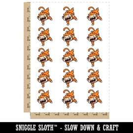 Silly Monkey Doing Handstand Temporary Tattoo Water Resistant Fake Body Art Set Collection - 15 2" Tattoos (1 Sheet)