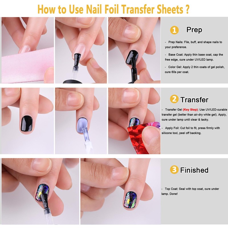White & Gold Lace Nail Foil Sheets, 10 Rolls Nail