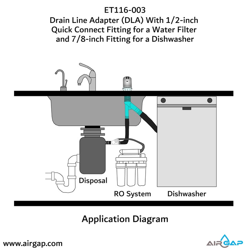 Drain Line Adapter (DLA) With 1/2-inch Quick Connect Fitting for