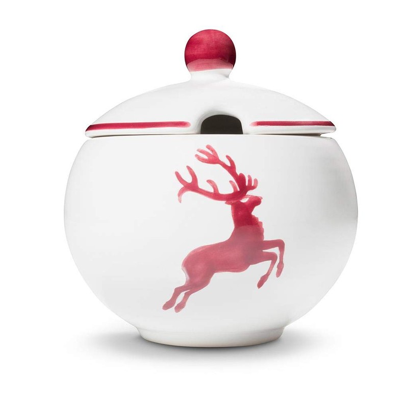 GMUNDNER KERAMIK Sugar Bowl with Cut-Out Diameter 10 cm Bordeaux