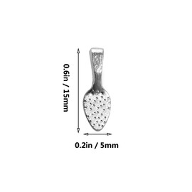 Lystaii 300pcs Small Pendant Bails Silver Glue on Bail Tag Jewelry Bails Oval Glue On Earring Bails Small Spoon Shape for Pendant Making Or Glass Cabochon Tiles DIY Jewelry 15x5mm