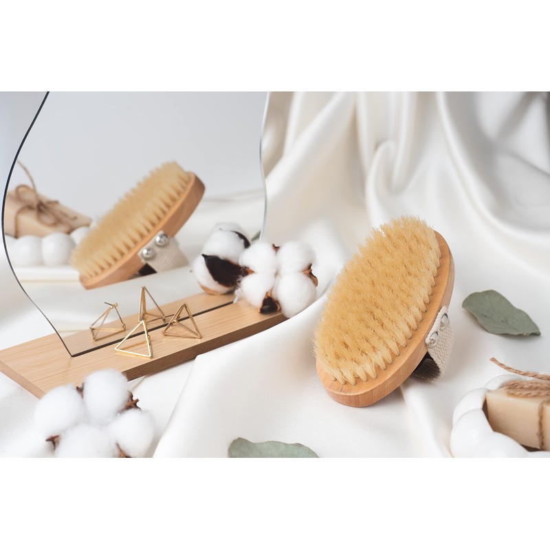 Oval Body Brush without Plastic, Dry Brush, Exfoliating Brush, Massage