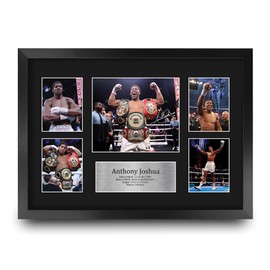 HWC Trading FR A3 Anthony Joshua Boxing Gifts Printed Signed Autograph Picture for Boxer Memorabilia Fans - A3 Framed