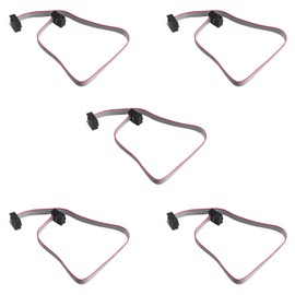 ZDE Pack of 5 2.54 mm Pitch 2 Line 6 Pin Female to Female IDC Ribbon Cable Jumper Cable 30 cm Long
