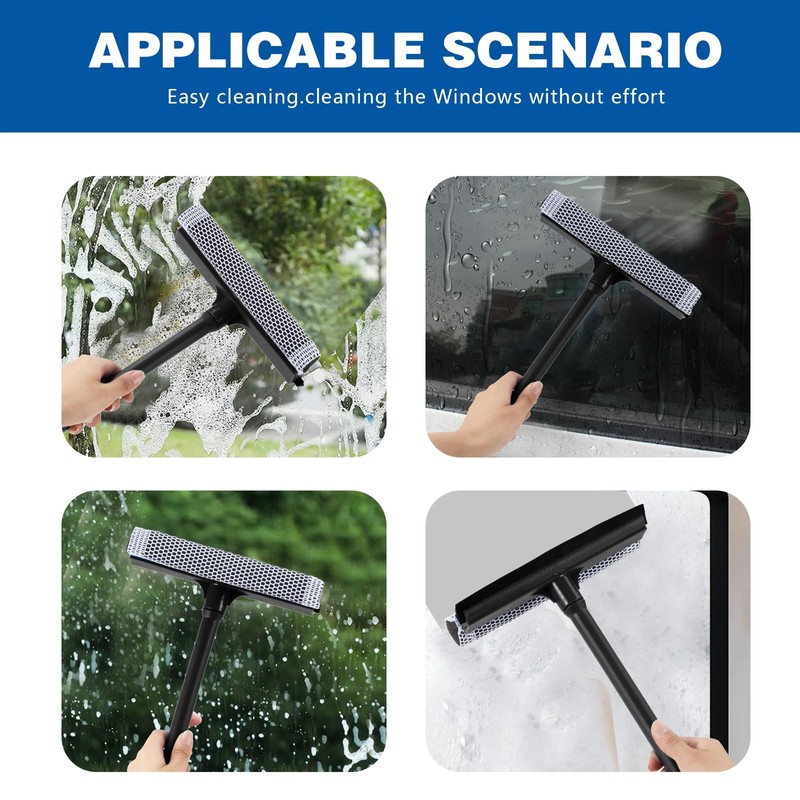 15.9" Window Squeegee for Car,2 in 1 Window Cleaner with