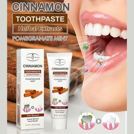 Cinnamon Toothpaste Fresh Breath Odor Removal Herbal Extracts Pomegranate Mint 100g / 3.38 oz