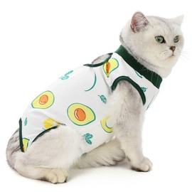 AgoumLux Cat Bodysuit After Surgery Castration for Cat Bodysuit for Surgery Leak Protection Cat Clothing Recovery Clothing Cotton, Green, M