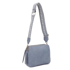 SG SUGU Andrea Triple Compartment Shoulder Bag with Detachable Adjustable Strap:_STONE