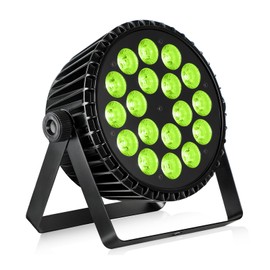 Big Dipper 18×18W LED Stage Par Lights, RGB+Amber+Lime Professional DJ Light with Strobe/Wash Effects, DMX512 Sound-Activated Par Lights for Parties, Clubs, Bars, and Live Performances（1 Pack）