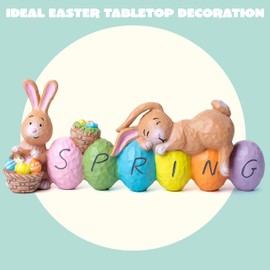 JOYIN Happy Easter Tabletop Decoration Bunny and Egg Centerpiece Decoration for Easter Spring Decoration