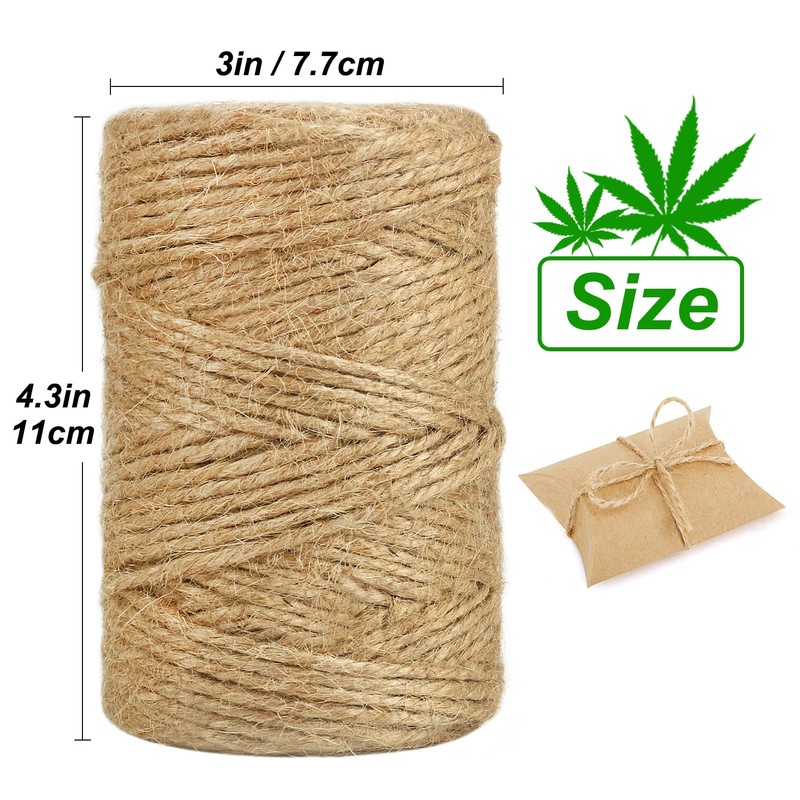 Vivifying 328 Feet Jute Twine, 3mm Jute Twine String for