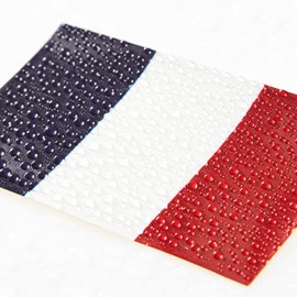 CANTENDO 5Pcs France Flag Decal Sticker - French Flag Reflective Vinyl Car Stickers - for Car Window Bumper Waterproof Sticker (2.5 x 4.5 Inch)