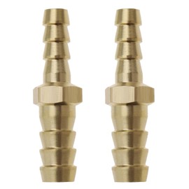 eMagTech 2 Pieces Brass Connector for Hose Reducing Plug Straight 10 mm to 8 mm for Water Gas Oil Boat Air Pipe