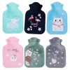6 Pcs Mini Hot Water Bottles with Covers, Small Hot