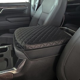 Center Console Cover for 2019-2026 Chevy Silverado/GMC Sierra & 2021-2026 Tahoe/Suburban/Yukon Accessories, Console Armrest Box Leather Protective Cover (Fits Bucket Seat Consoles Only)