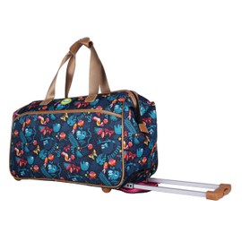 Lily Bloom Pattern 22 Inch Duffel Bag with 2-Rolling Wheels, Weekender Overnight Travel Lightweight Carry-On Suitcase For Women