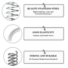 CEWROM Stainless Steel Compression Springs, 420 Pieces Compression Springs Assortment Set, 24 Sizes of Compression Springs, Lengths 10 mm, 15 mm, 20 mm, 30 mm, Diameter 5 mm, 6 mm, 7 mm, 6 Different