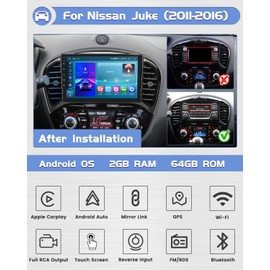 Roinvou [2G+64G] Car Radio for Nissan Juke 2011-2016 with Wireless Carplay/Android Auto, 9 Inch Android 13 IPS Touch Screen Car Stereo, Bluetooth, GPS Navi, WiFi, SWC, 28UI, DSP + Backup Camera
