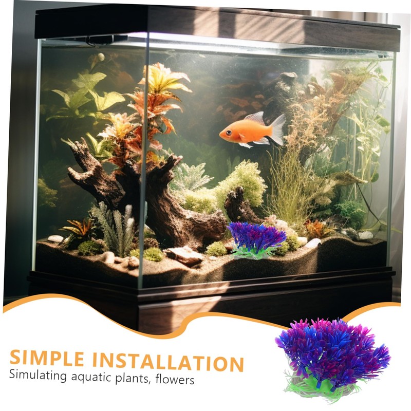 VILLFUL Fish Tank Decor Lifelike Artificial Plants Easy Setup Ideal