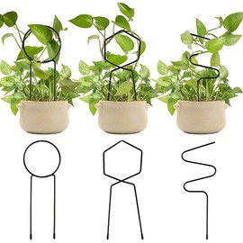 3 Pcs Metal Garden Trellis Climbing Plants Support Indoor Iron Plant Trellis for Ivy Vine Rose Flowers House Plants