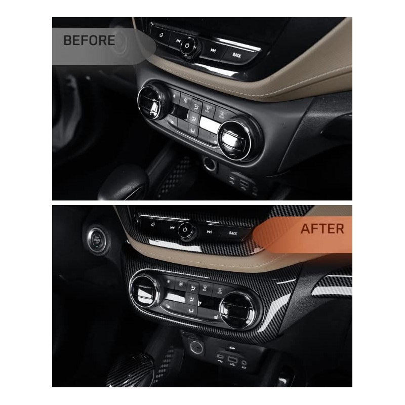 YOUTOOCAR Carbon Fiber Pattern Interior Air Conditioning Button Panel Cover
