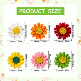 Pilikoll Pack of 6 Enamel Flower Brooch Enamel Daisy Brooch Enamel Pin Gift Brooch Pins for Sweaters, Scarves, Dresses, Suits, Bags, Backpacks, Metal