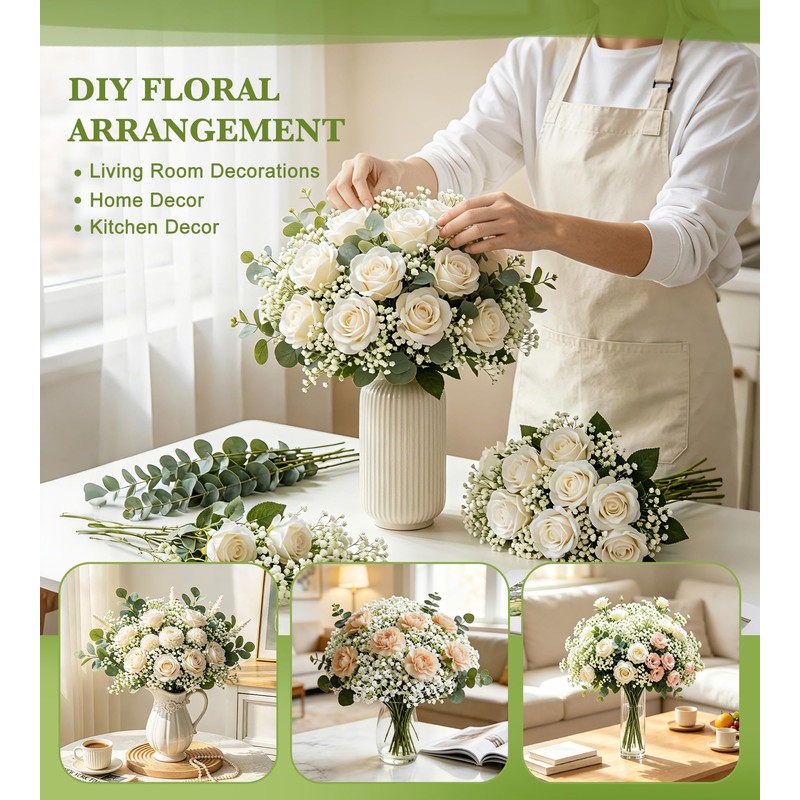 250Pcs Babys Breath Artificial Flowers Bulk-Fake Babys Breath Flowers