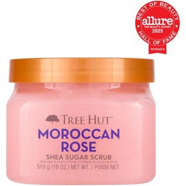 TREE HUT, Moroccan Rose Shea Sugar Scrub, Exfoliante Corporal de Azúcar Natural con Manteca de Karité y Esencia de Rosa Marroquí, Exfolia e Hidrata la Piel, 510 gramos