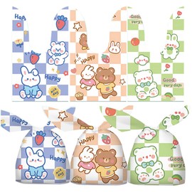 PAVIKE Rabbit Bags (50 Pieces), Gift Bags, Cute Wrapping, Candy Bags, Rabbit Bags, Bunny Ears, Cute, Wrapping Bag, Ribbon Rabbit Bag, Perfect for Gift Wrapping, Christmas, Valentine's Day, Birthdays,