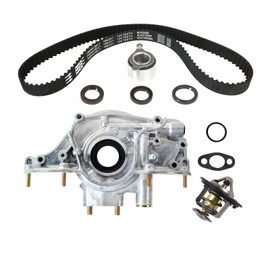 MOCA Timing Belt Kit and Oil Pump and Thermostat Housing Compatible with 1994-1995 for Honda Civic del Sol 1.5L 1493CC l4 Gas SOHC Naturally Aspirated