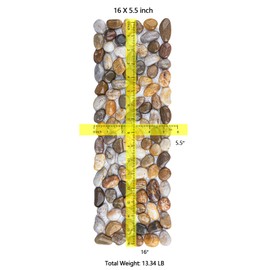 River Rock Stepping Stones, 6 Pcs 16" L x 5.5" W Rectangles Outdoor Pavers Pebbles Polished Gravel for Garden Walkway Pathway