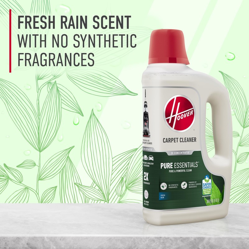 Hoover Pure Essentials Carpet Cleaner Solution, 50 oz., Fresh Rain