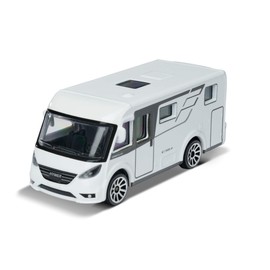 Majorette 212057601Q02 Explorer Hymer Mobil Exsis-i, Camper, Motorhome, Camping, Toy Car, Freewheel, 7.5 cm, White, for Children from 3 Years