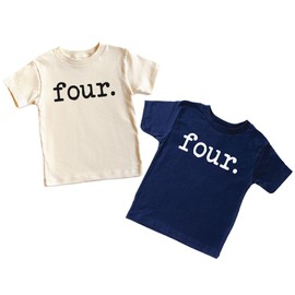 SoGoodKids Four Year Birthday Shirt, Ages 4T-5T, Gift for Four Year Old Boys and Girls, 4th Birthday Shirt (US, Age, 5 Years, Navy)
